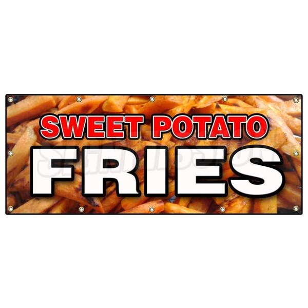 SWEET POTATO FRIES BANNER SIGN hot crispy delicious french frys chips